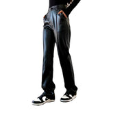 Pantalones vaqueros negros Y2k para mujer